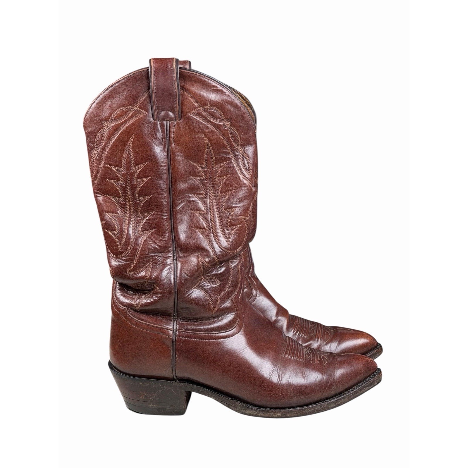 Vintage Tony Lama 2988 Western Cowboy Boots Mens Size 9 Ee Antiquetan Brown